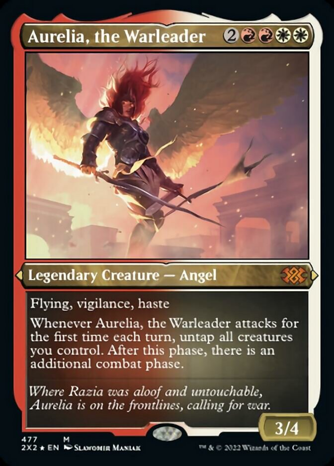 Aurelia, the Warleader (Foil Etched) [Double Masters 2022] | Tables and Towers