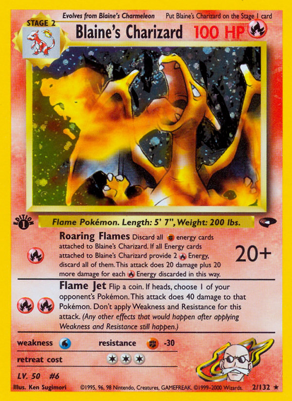 Blaine's Charizard (2/132) [Gym Challenge 1st Edition] | Tables and Towers