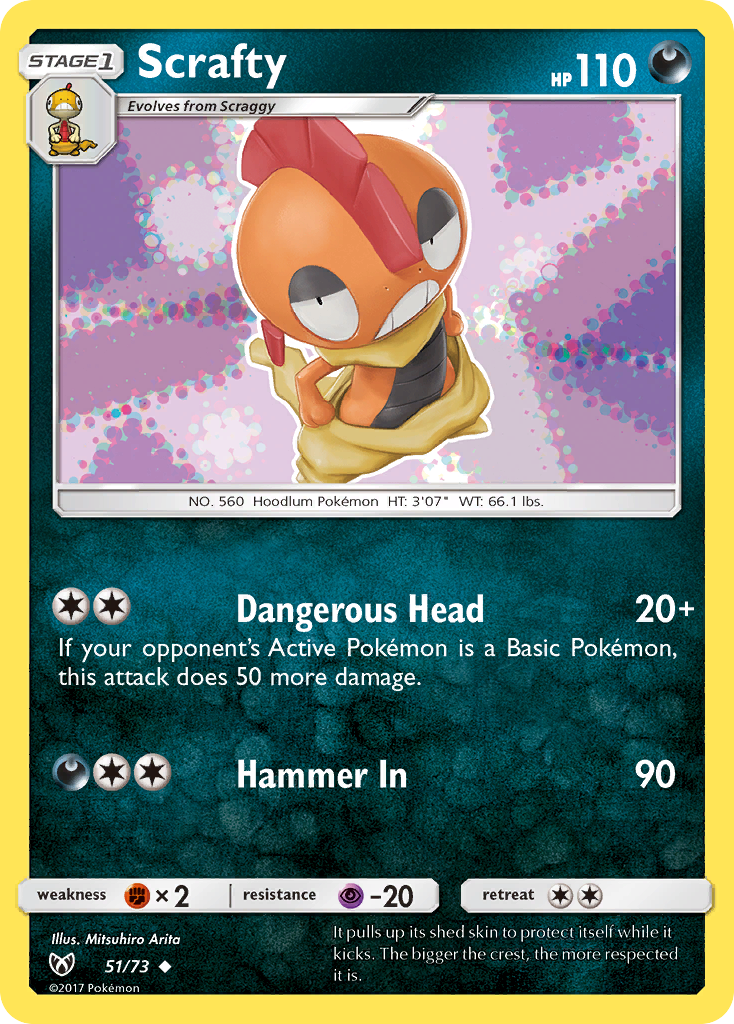 Scrafty (51/73) [Sun & Moon: Shining Legends] | Tables and Towers