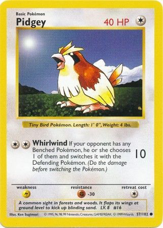 Pidgey (57/102) [Base Set Shadowless Unlimited] | Tables and Towers