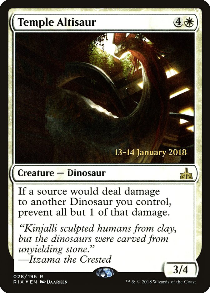 Temple Altisaur [Rivals of Ixalan Prerelease Promos] | Tables and Towers