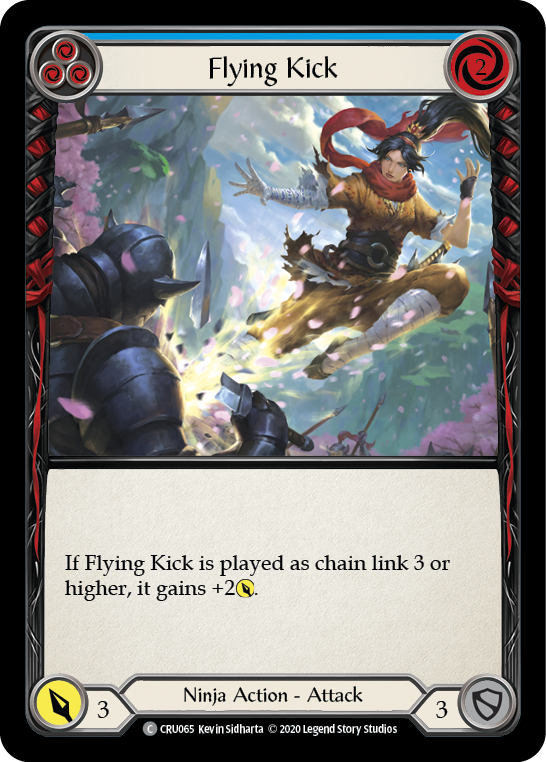 Flying Kick (Blue) [CRU065] (Crucible of War)  1st Edition Rainbow Foil | Tables and Towers