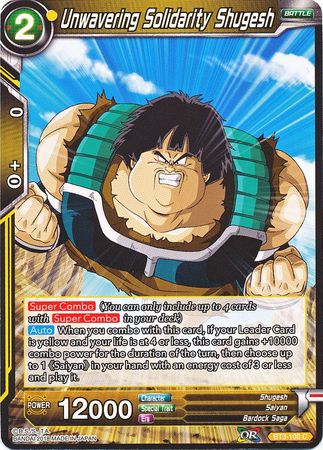 Unwavering Solidarity Shugesh (BT3-100) [Cross Worlds] | Tables and Towers