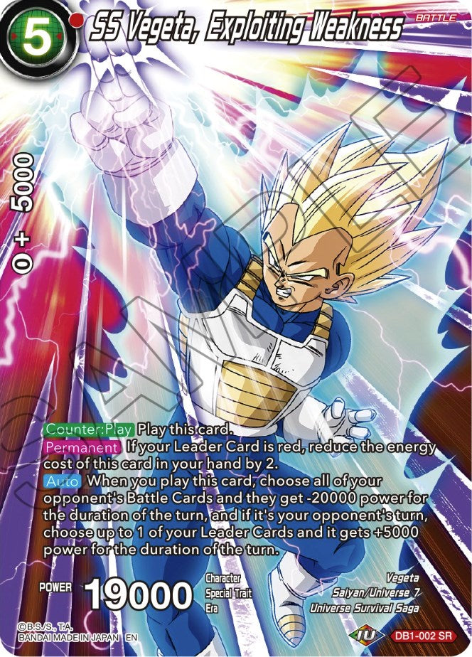 SS Vegeta, Exploiting Weakness (DB1-002) [Theme Selection: History of Vegeta] | Tables and Towers