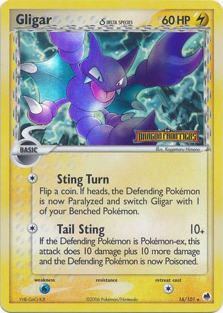 Gligar (16/101) (Delta Species) (Stamped) [EX: Dragon Frontiers] | Tables and Towers