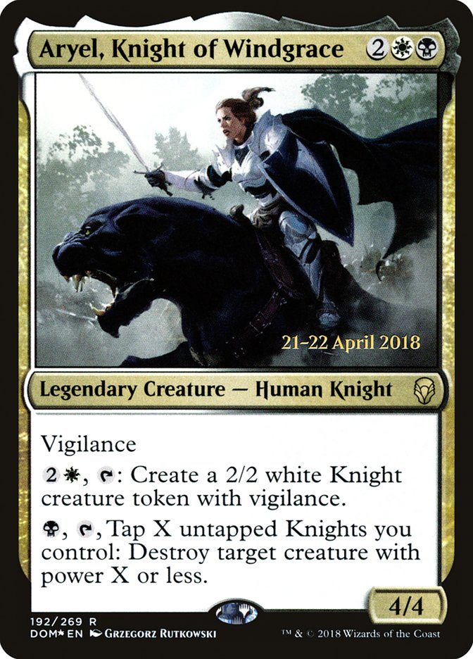 Aryel, Knight of Windgrace [Dominaria Prerelease Promos] | Tables and Towers