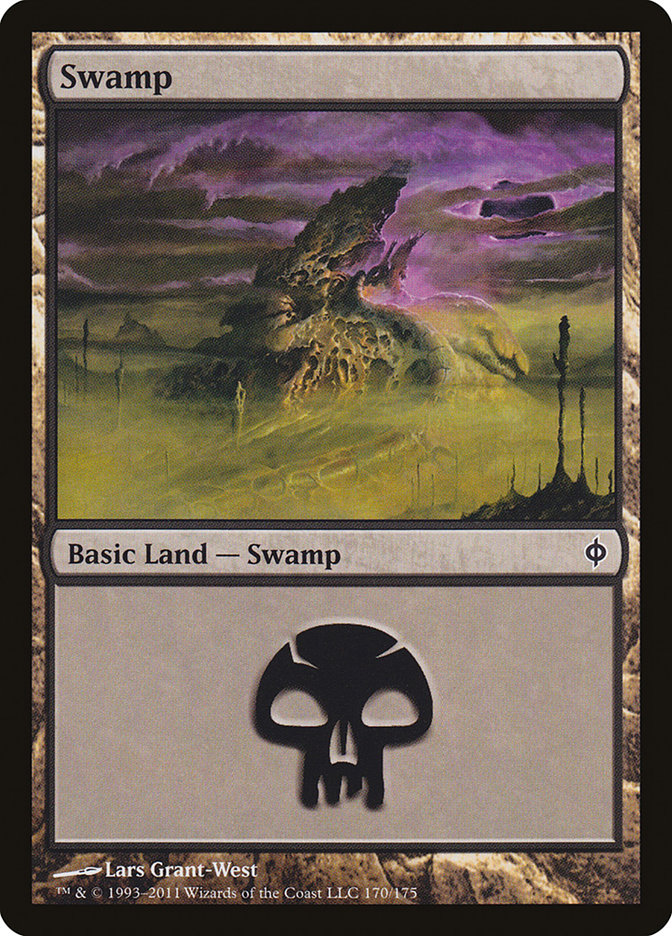 Swamp (170) [New Phyrexia] | Tables and Towers