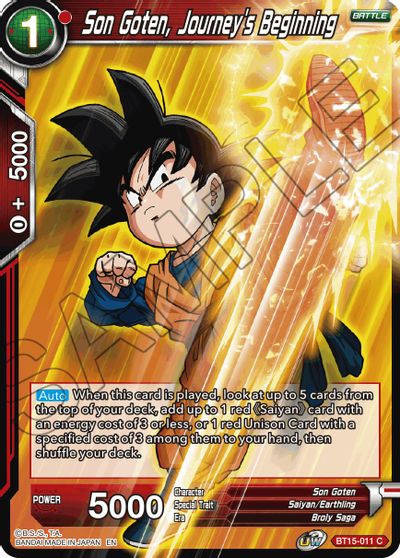 Son Goten, Journey's Beginning (BT15-011) [Saiyan Showdown] | Tables and Towers