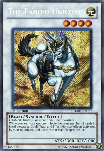 The Fabled Unicore [HA04-EN027] Secret Rare | Tables and Towers