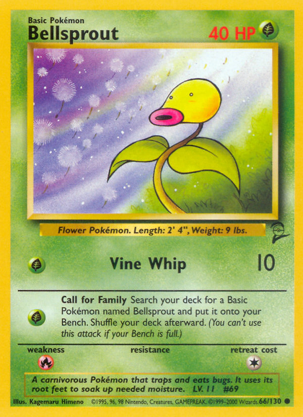 Bellsprout (66/130) [Base Set 2] | Tables and Towers