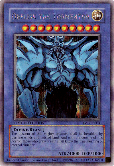 Obelisk the Tormentor [JMP-EN004] Secret Rare | Tables and Towers