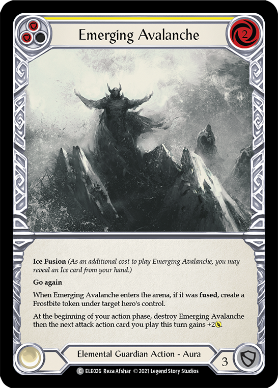 Emerging Avalanche (Yellow) [ELE026] (Tales of Aria)  1st Edition Rainbow Foil | Tables and Towers