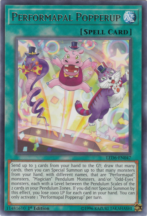 Performapal Popperup [LED6-EN047] Rare | Tables and Towers