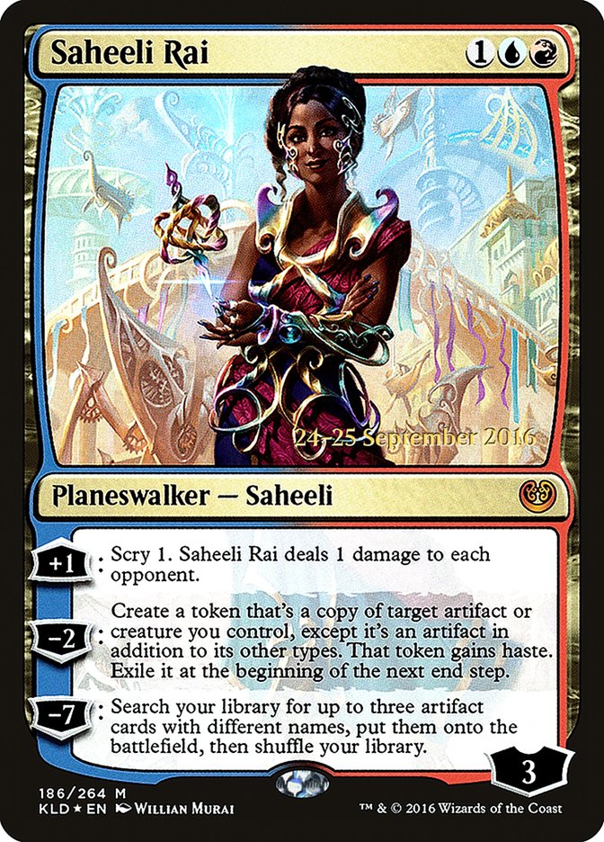 Saheeli Rai [Kaladesh Prerelease Promos] | Tables and Towers