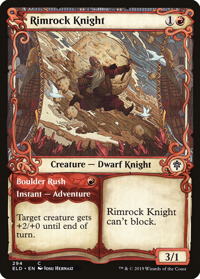 Rimrock Knight // Boulder Rush (Showcase) [Throne of Eldraine] | Tables and Towers