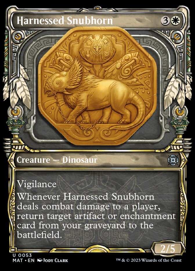 Harnessed Snubhorn (Showcase) [March of the Machine: The Aftermath] | Tables and Towers