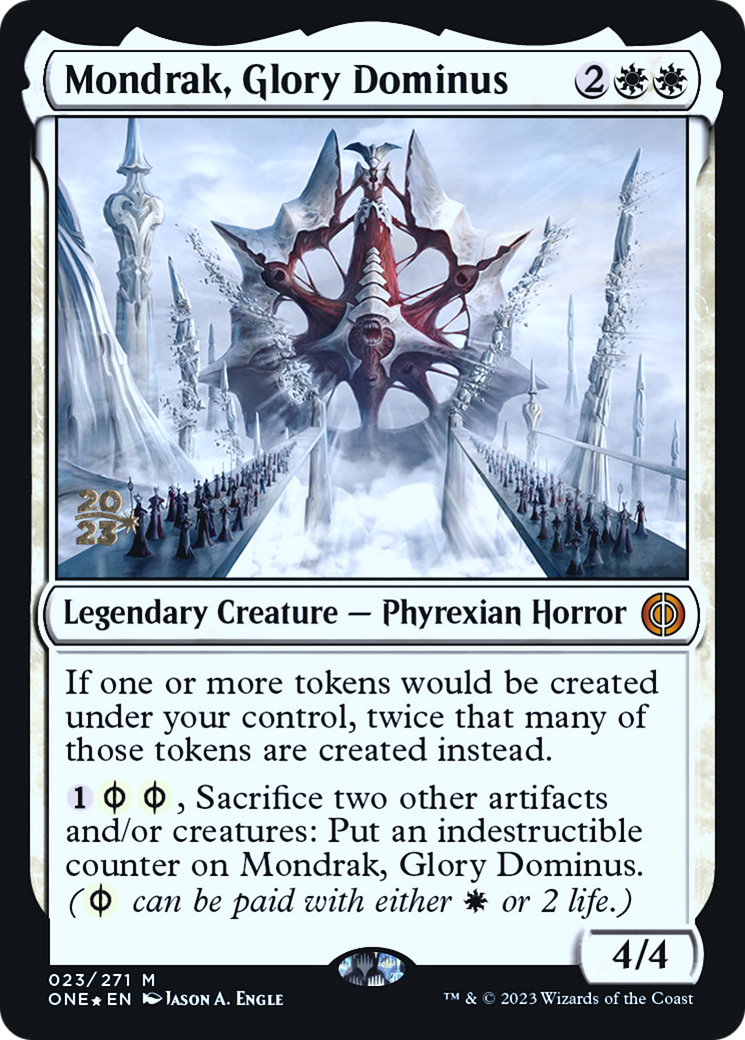 Mondrak, Glory Dominus [Phyrexia: All Will Be One Prerelease Promos] | Tables and Towers