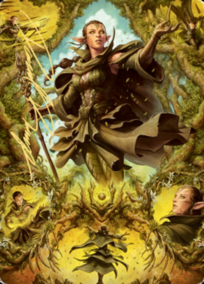 Nissa of Shadowed Boughs 2 Art Card (Gold-Stamped Signature) [Zendikar Rising Art Series] | Tables and Towers