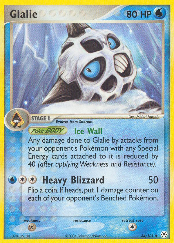 Glalie (34/101) [EX: Hidden Legends] | Tables and Towers