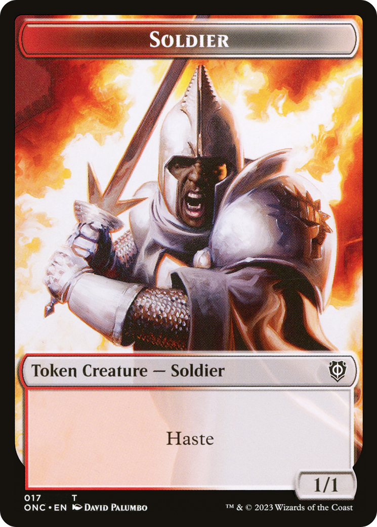Soldier (017) // Eldrazi Double-Sided Token [Phyrexia: All Will Be One Commander Tokens] | Tables and Towers