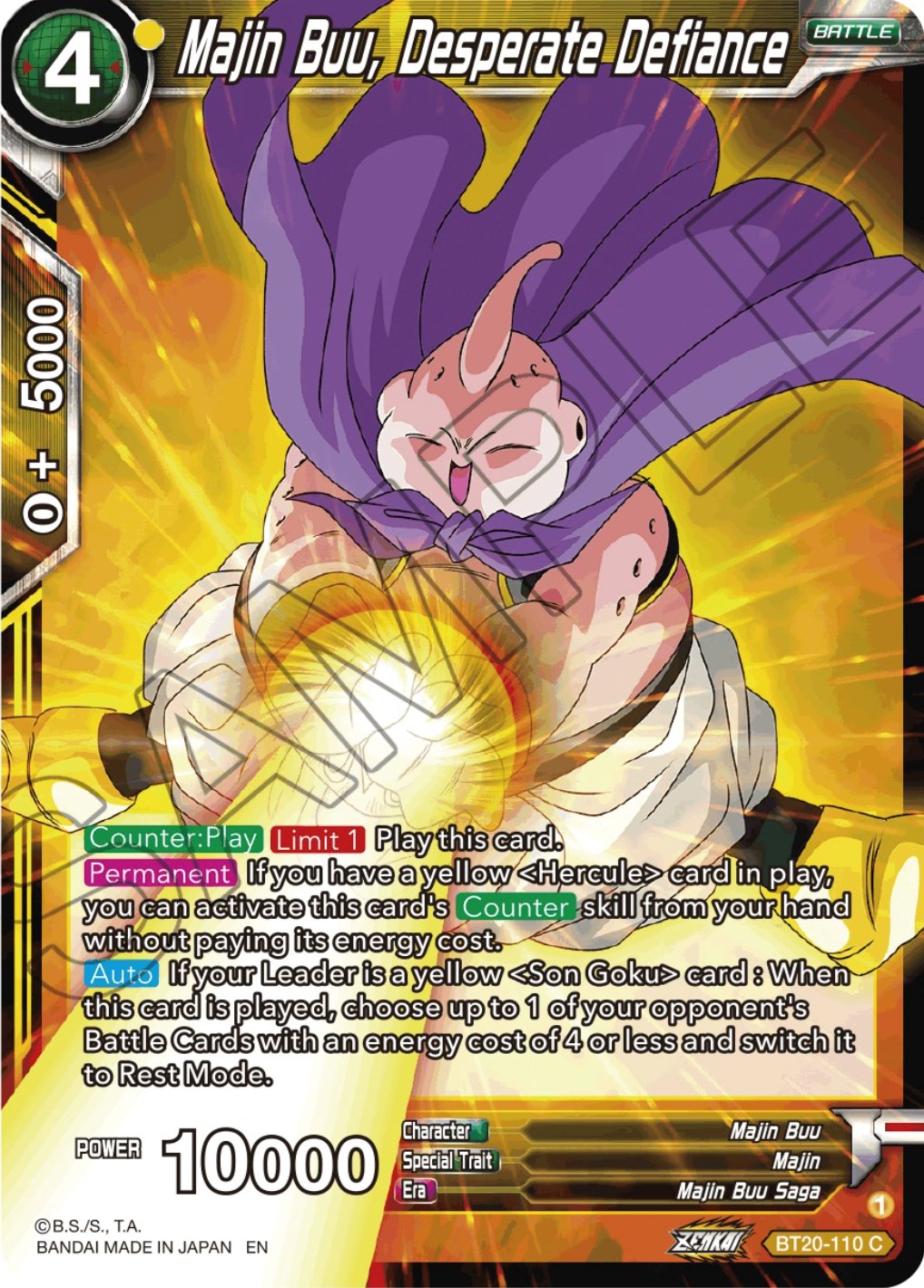 Majin Buu, Desperate Defiance (BT20-110) [Power Absorbed] | Tables and Towers