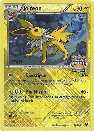 Jolteon (37/108) (Regional Championship 2013 Promo Staff) [Black & White: Dark Explorers] | Tables and Towers