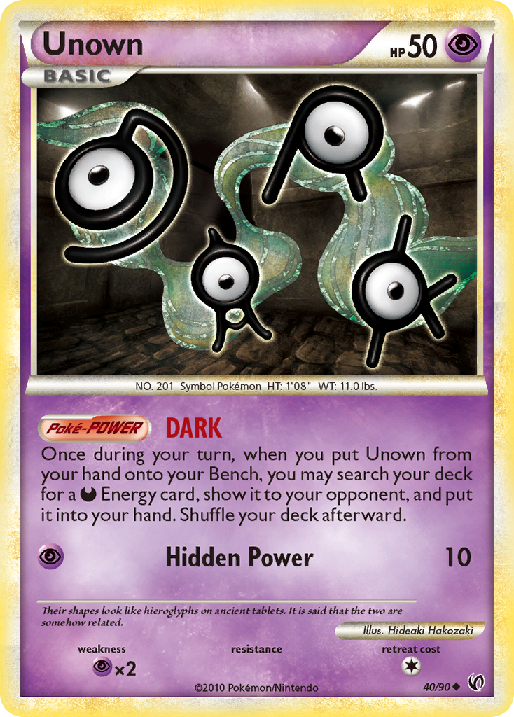 Unown (40/90) [HeartGold & SoulSilver: Undaunted] | Tables and Towers