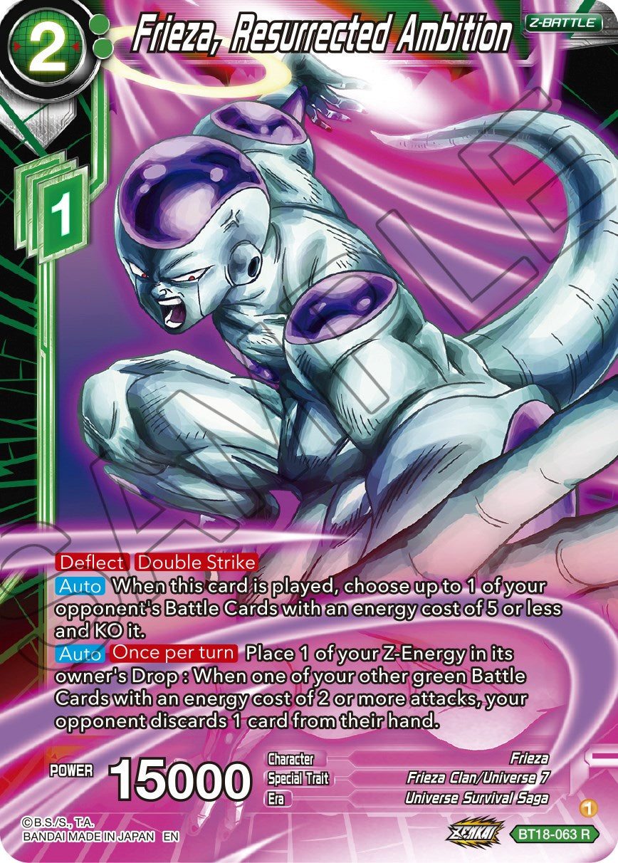 Frieza, Resurrected Ambition (BT18-063) [Dawn of the Z-Legends] | Tables and Towers