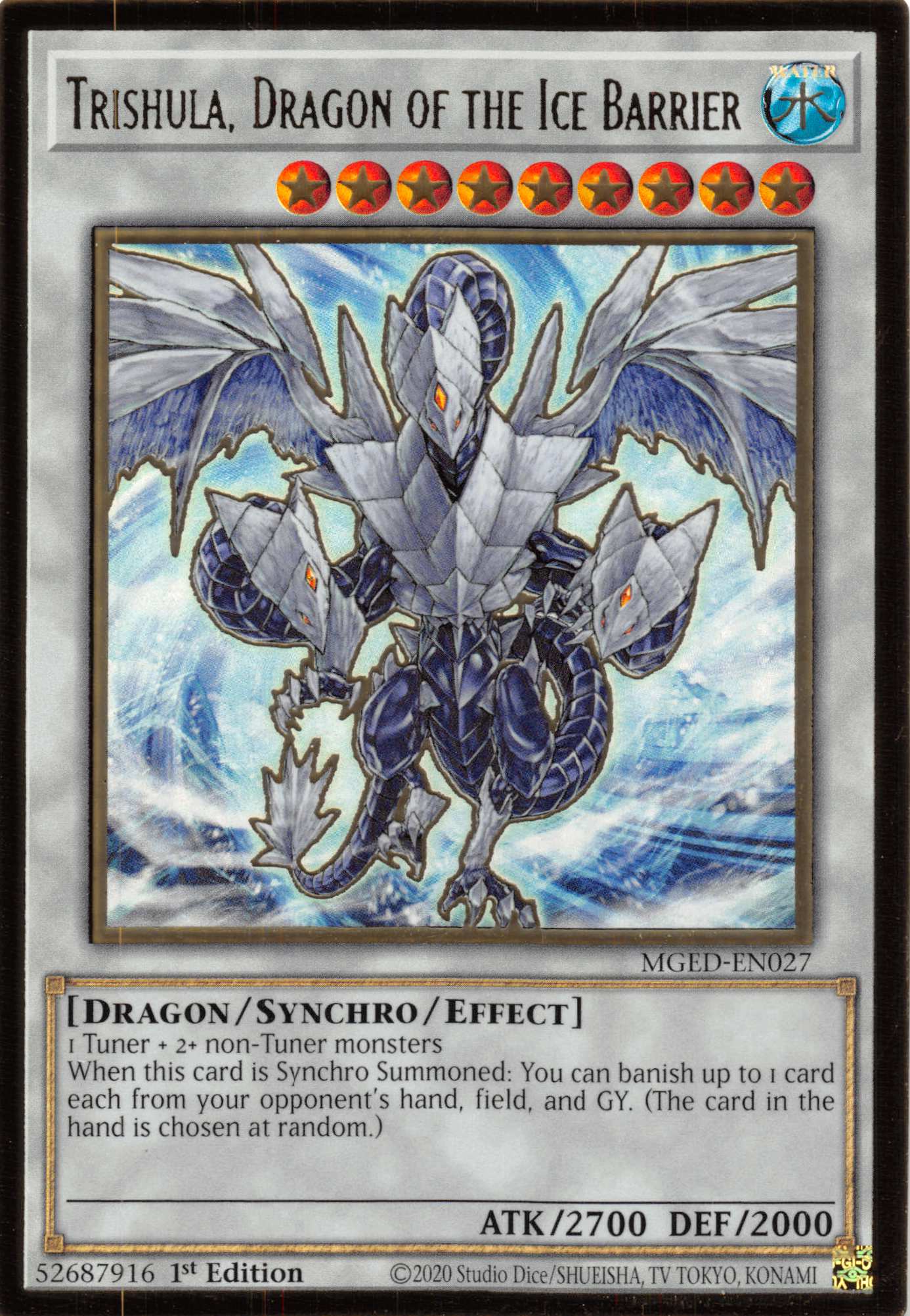 Trishula, Dragon of the Ice Barrier [MGED-EN027] Gold Rare | Tables and Towers