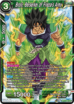 Broly, Berserker of Frieza's Army (BT14-084) [Cross Spirits] | Tables and Towers