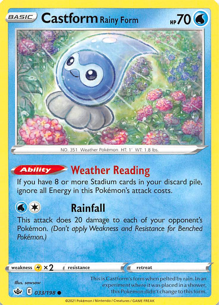 Castform Rainy Form (033/198) [Sword & Shield: Chilling Reign] | Tables and Towers