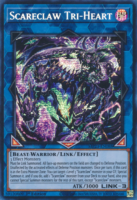 Scareclaw Tri-Heart [MP23-EN088] Prismatic Secret Rare | Tables and Towers