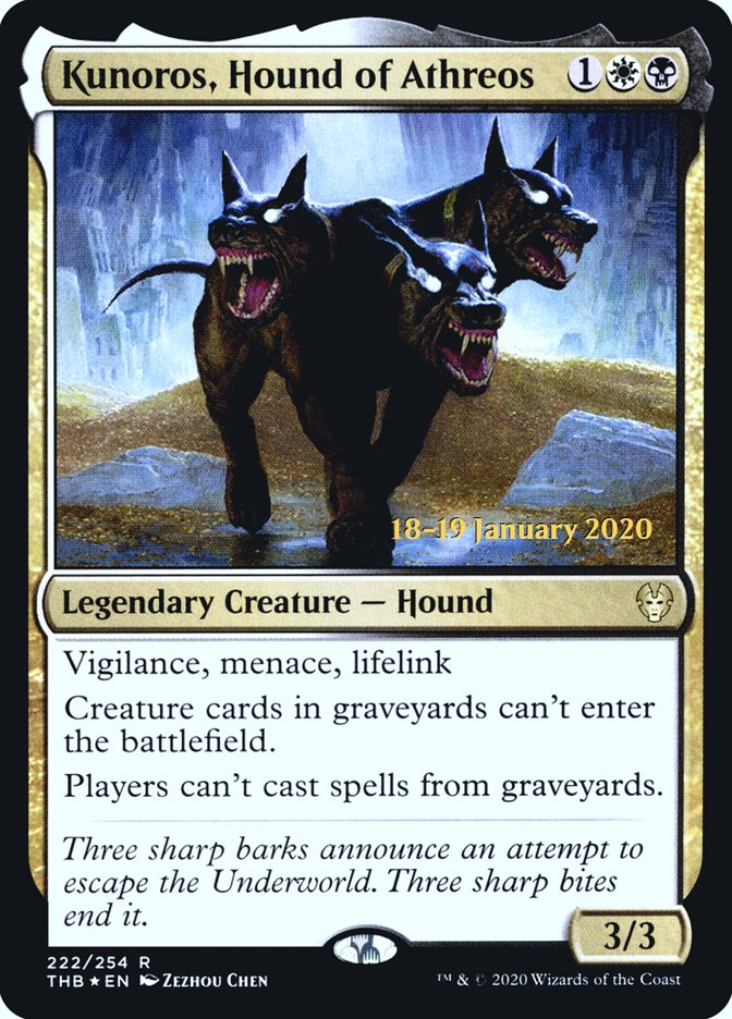 Kunoros, Hound of Athreos [Theros Beyond Death Prerelease Promos] | Tables and Towers