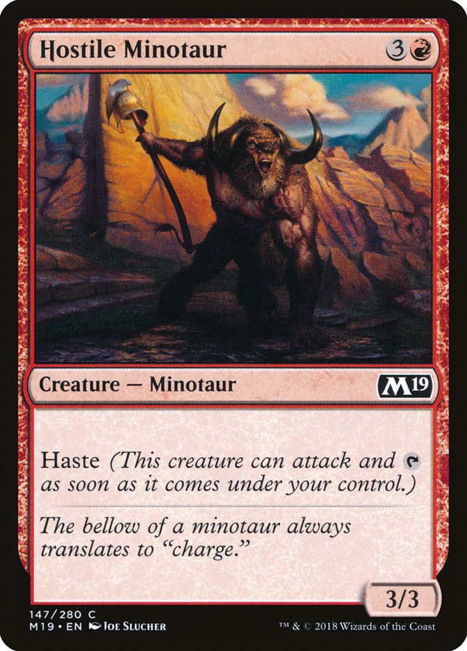 Hostile Minotaur [Core Set 2019] | Tables and Towers