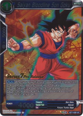 Saiyan Bloodline Son Goku (BT7-028_PR) [Assault of the Saiyans Prerelease Promos] | Tables and Towers