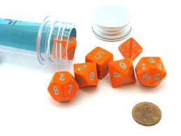 7 Heavy Dice Set - Lab Dice 4 - Orange/Turquoise - CHX30038 | Tables and Towers