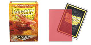 Dragon Shield Sleeves: Standard Matte Clear Red (Box of 100) | Tables and Towers