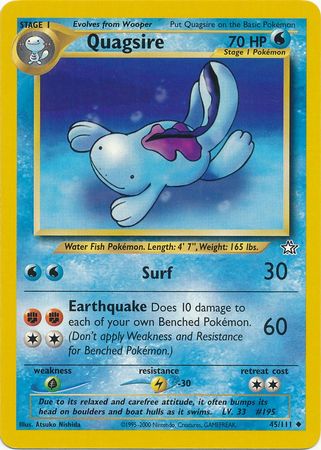 Quagsire (45/111) [Neo Genesis Unlimited] | Tables and Towers