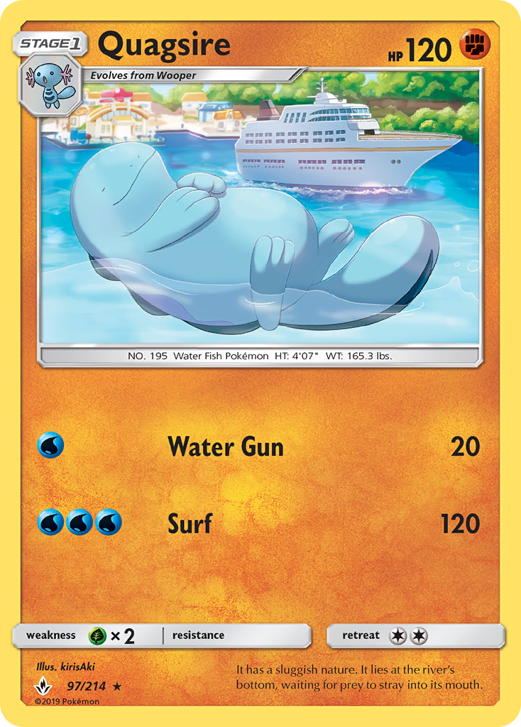 Quagsire (97/214) [Sun & Moon: Unbroken Bonds] | Tables and Towers