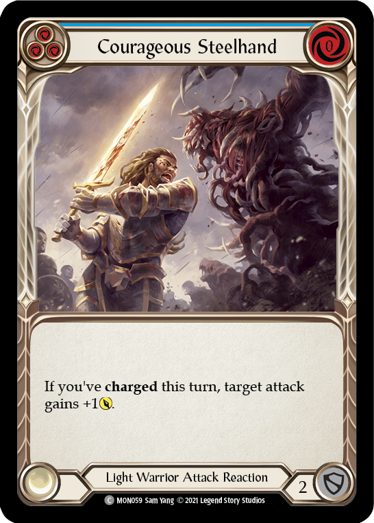 Courageous Steelhand (Blue) [MON059] (Monarch)  1st Edition Normal | Tables and Towers