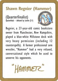 1996 Shawn "Hammer" Regnier Biography Card [World Championship Decks] | Tables and Towers