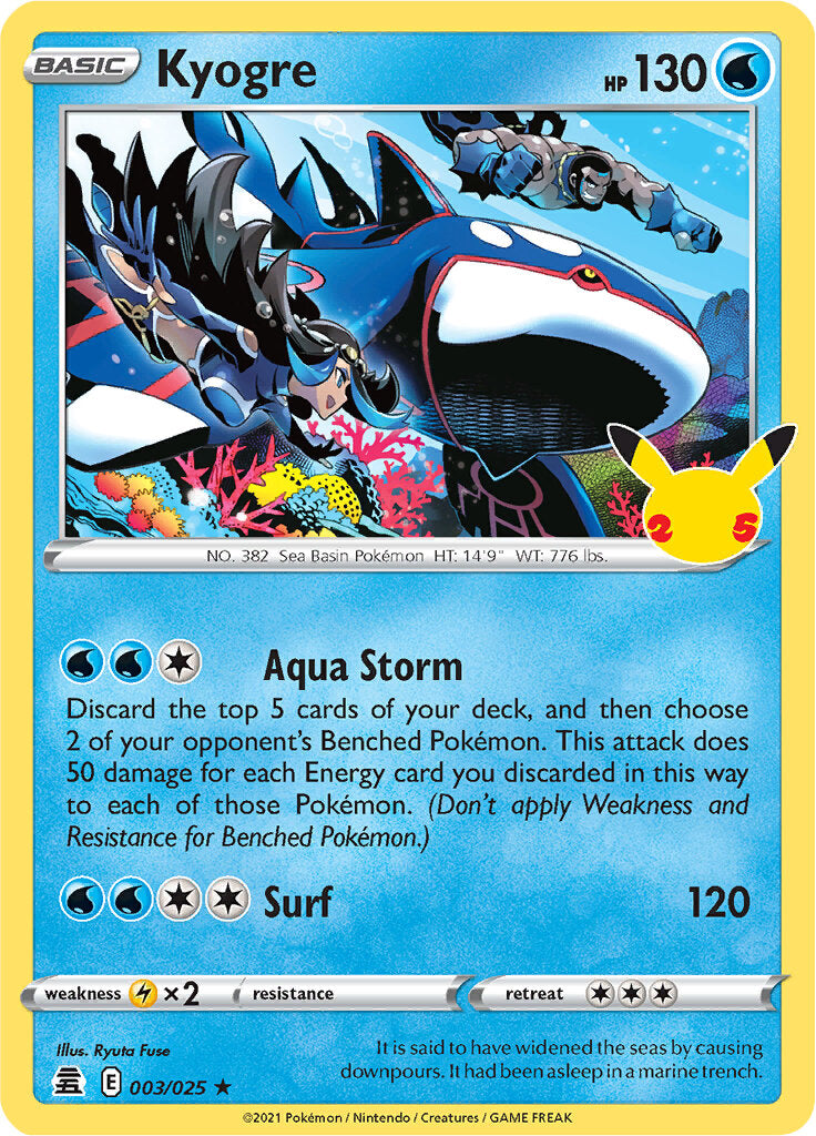 Kyogre (003/025) [Celebrations: 25th Anniversary] | Tables and Towers