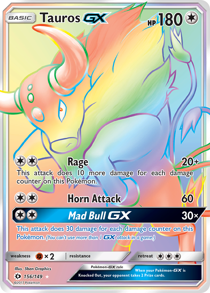 Tauros GX (156/149) [Sun & Moon: Base Set] | Tables and Towers