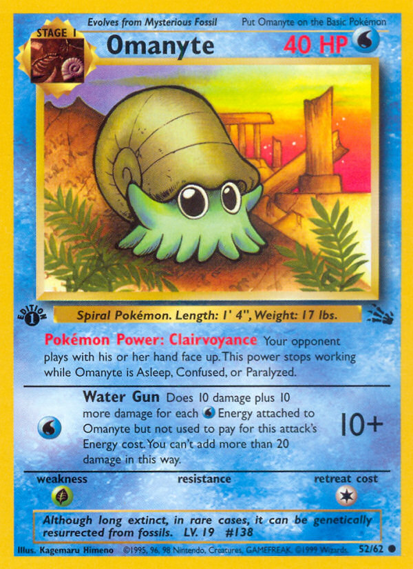 Omanyte (52/62) [Fossil 1st Edition] | Tables and Towers