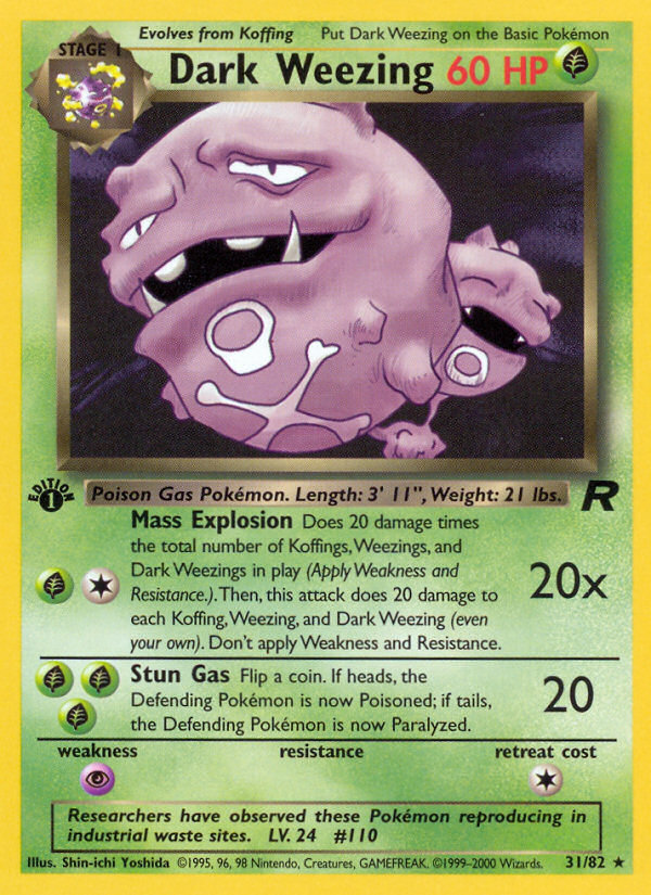 Dark Weezing (31/82) [Team Rocket 1st Edition] | Tables and Towers