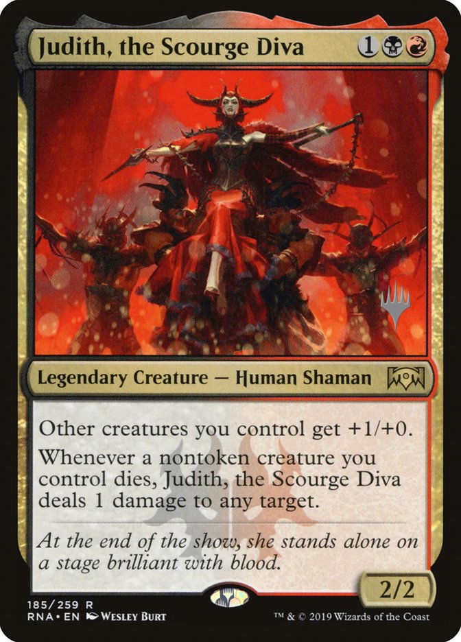 Judith, the Scourge Diva (Promo Pack) [Ravnica Allegiance Promos] | Tables and Towers