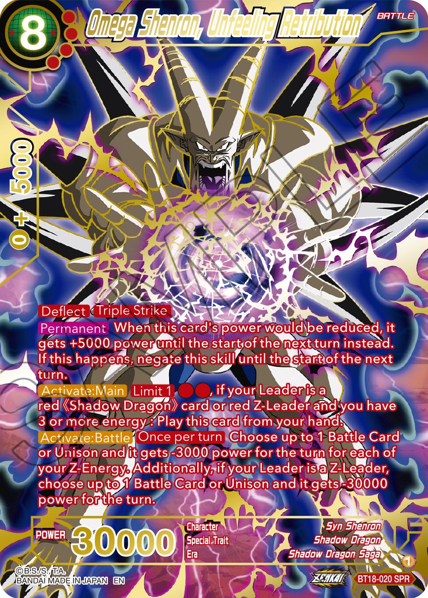 Omega Shenron, Unfeeling Retribution (SPR) (BT18-020) [Dawn of the Z-Legends] | Tables and Towers