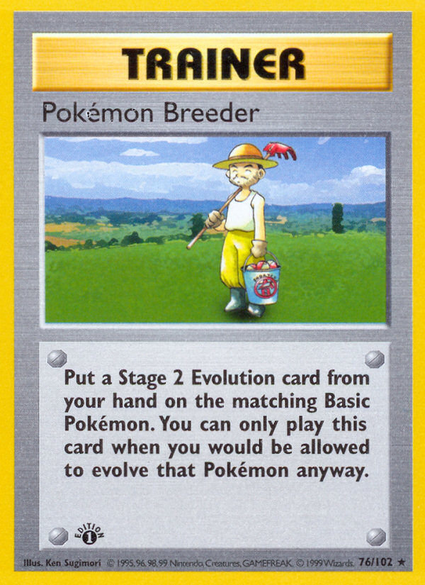 Pokemon Breeder (76/102) (Shadowless) [Base Set 1st Edition] | Tables and Towers