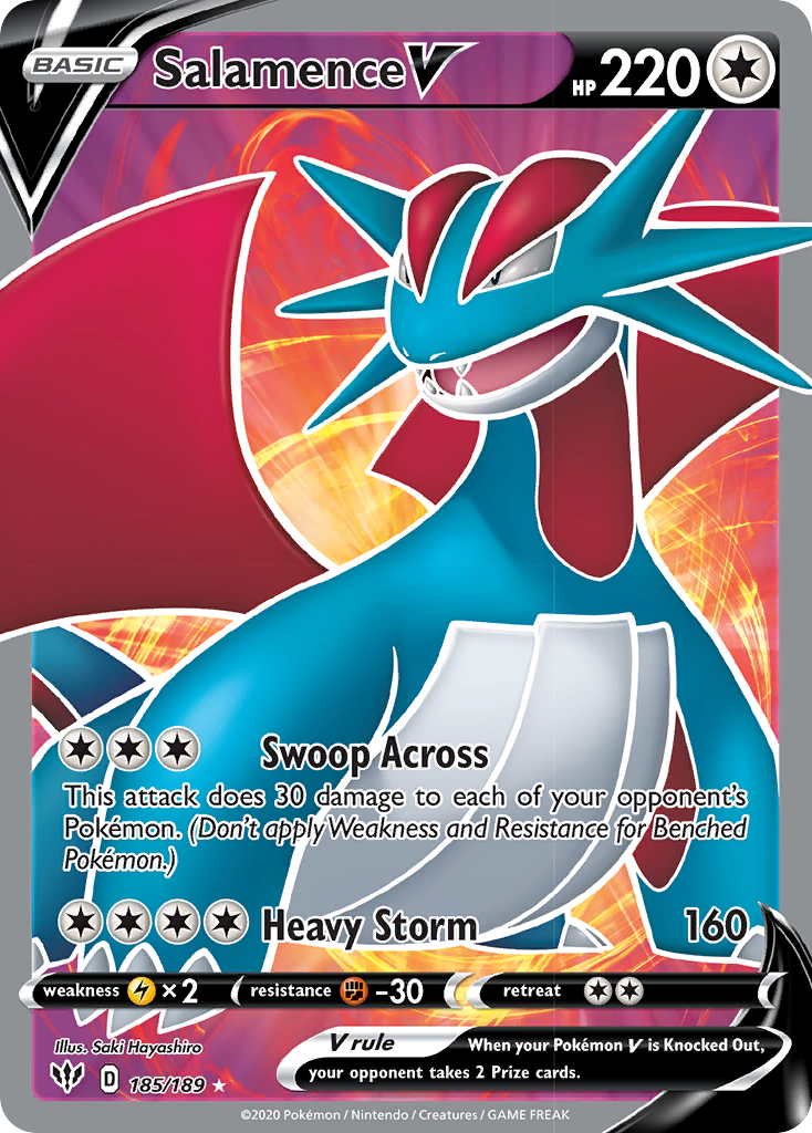 Salamence V (185/189) [Sword & Shield: Darkness Ablaze] | Tables and Towers