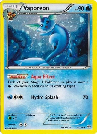 Vaporeon (22/98) (Cosmos Holo) [XY: Ancient Origins] | Tables and Towers